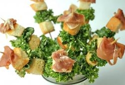 Kale Caesar salad skewers